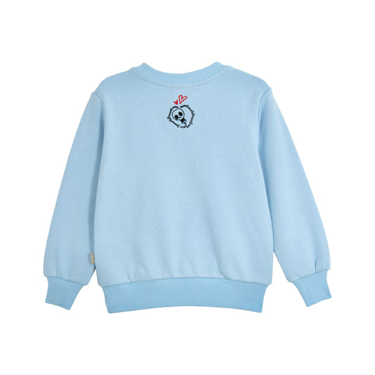 iMiN Kids Skull Love Logo Sweatshirt Sky Blue