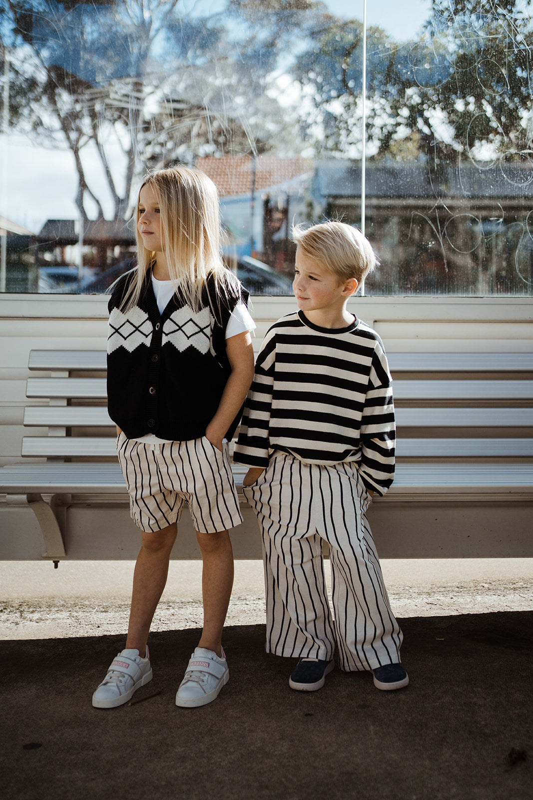 Kids Soft Cotton Black Check Vest
