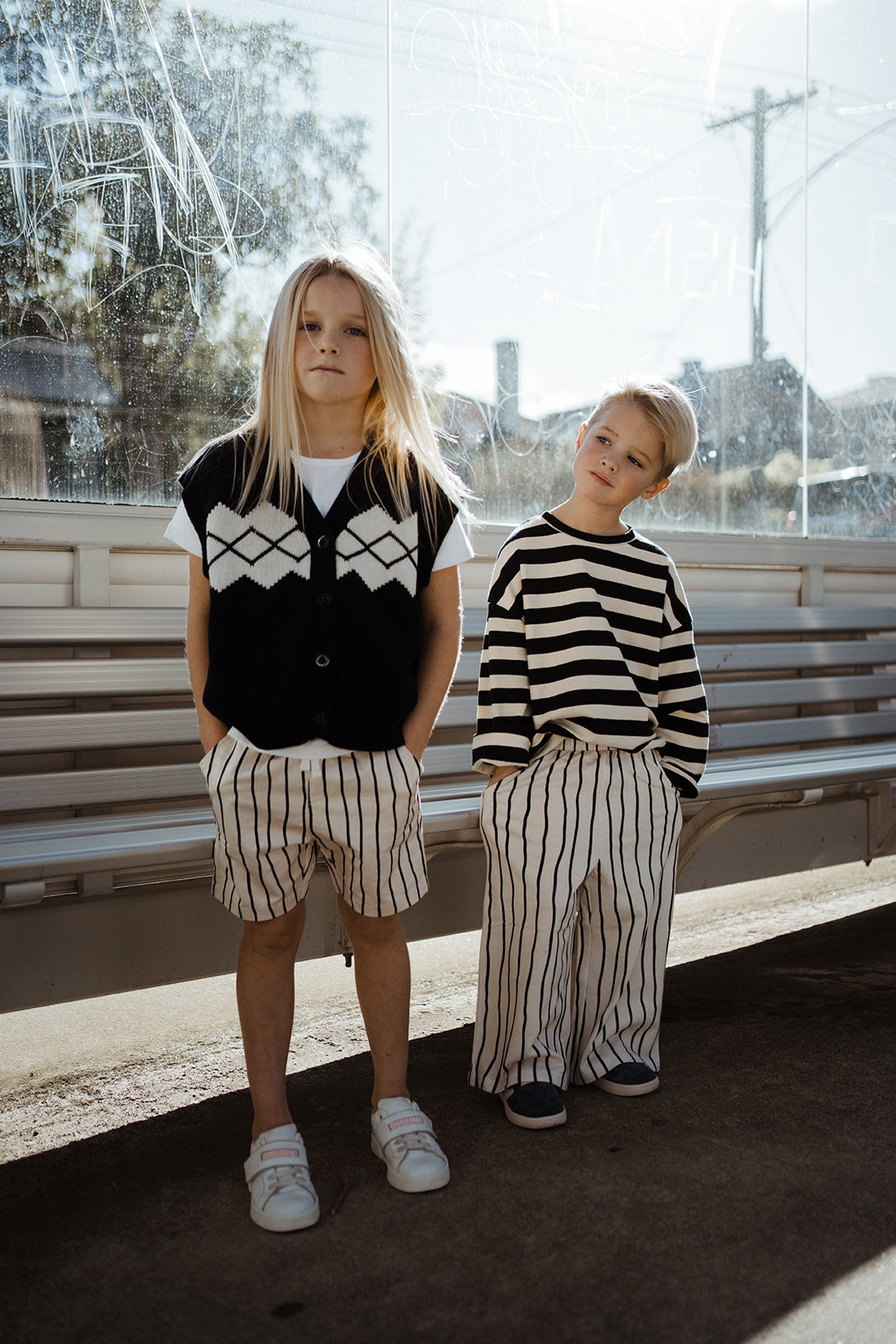 Kids Soft Cotton Black Check Vest
