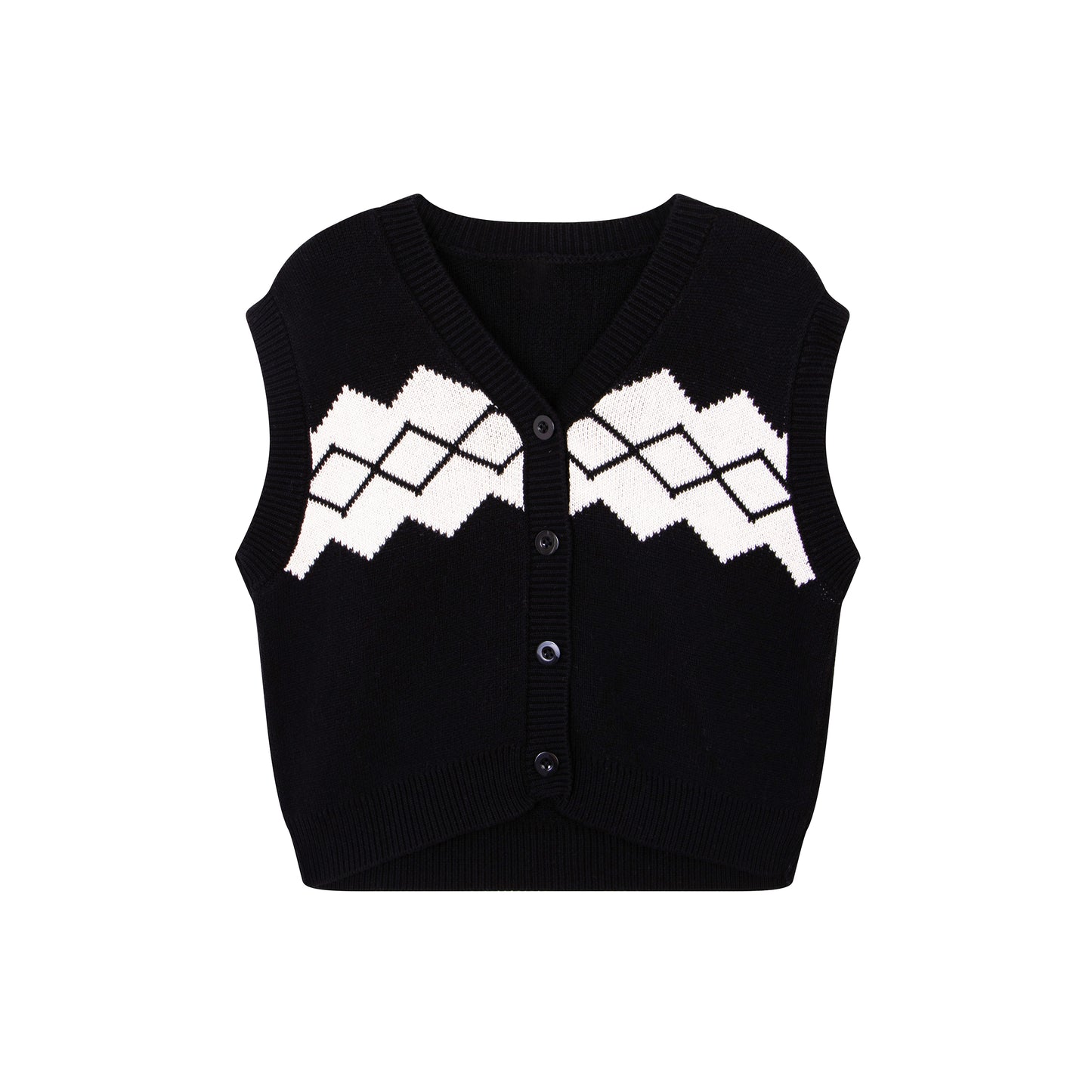 Kids Soft Cotton Black Check Vest
