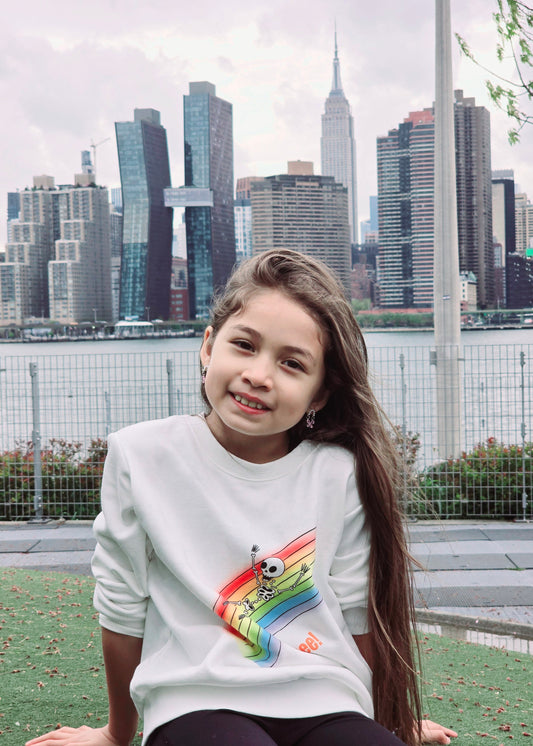 iMiN Kids Fun Skull Prints Sweatshirt White