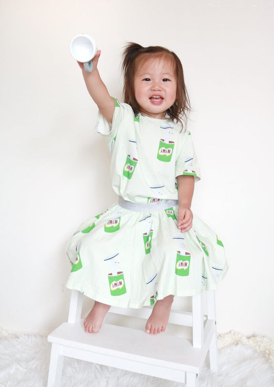 iMiN Kids Girls Summer Style Skirt Green Llama