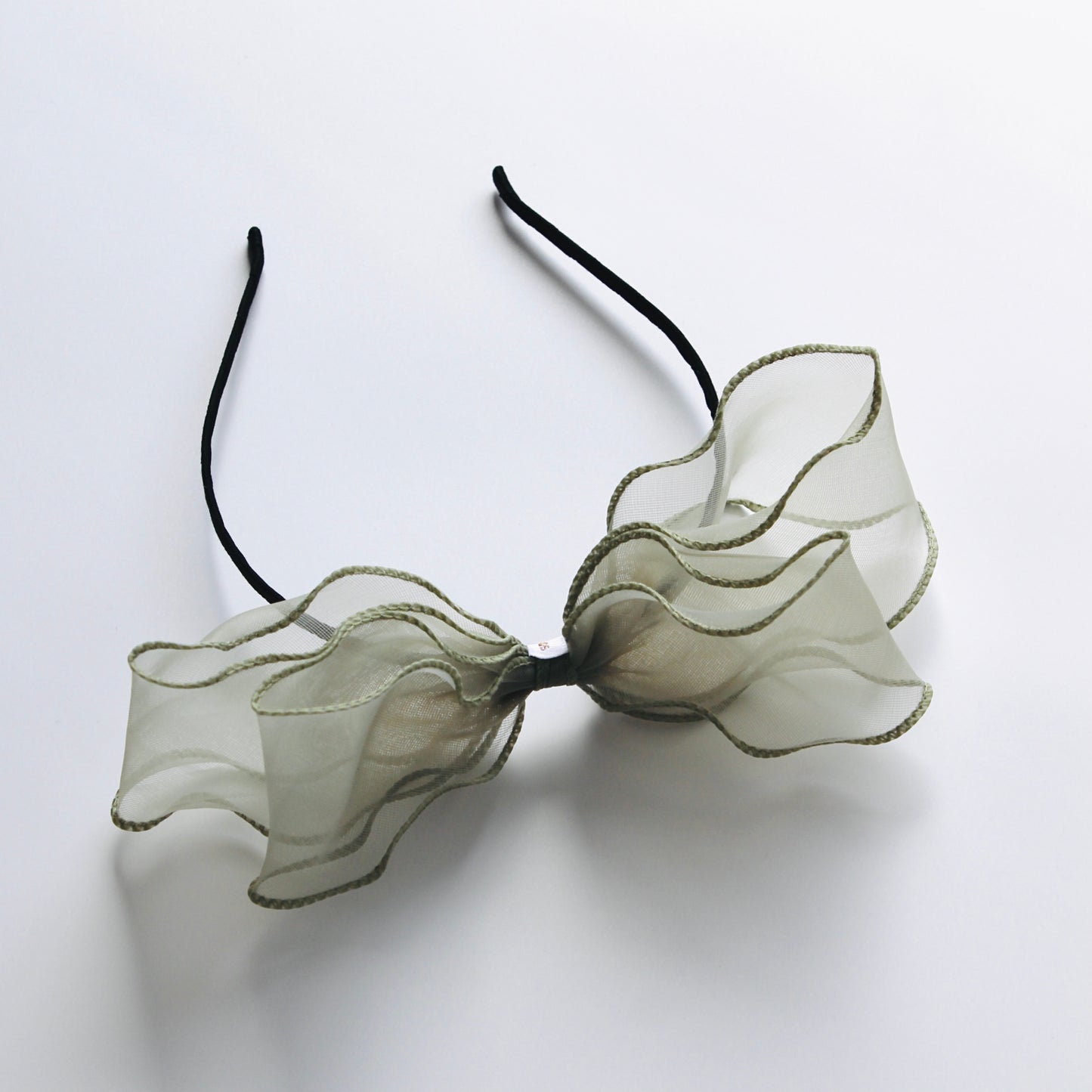 Girls Bow Headband Green Grey