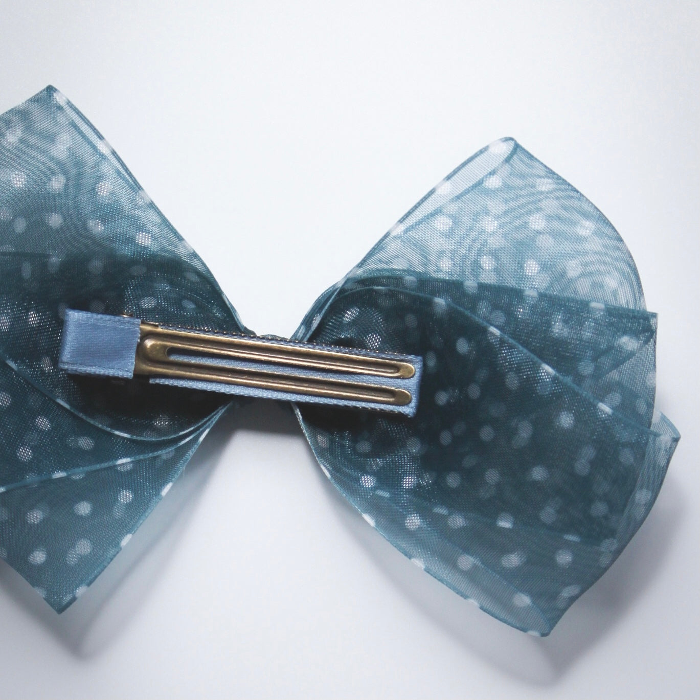 Girls Jungle Blue Ribbon Hair Clip