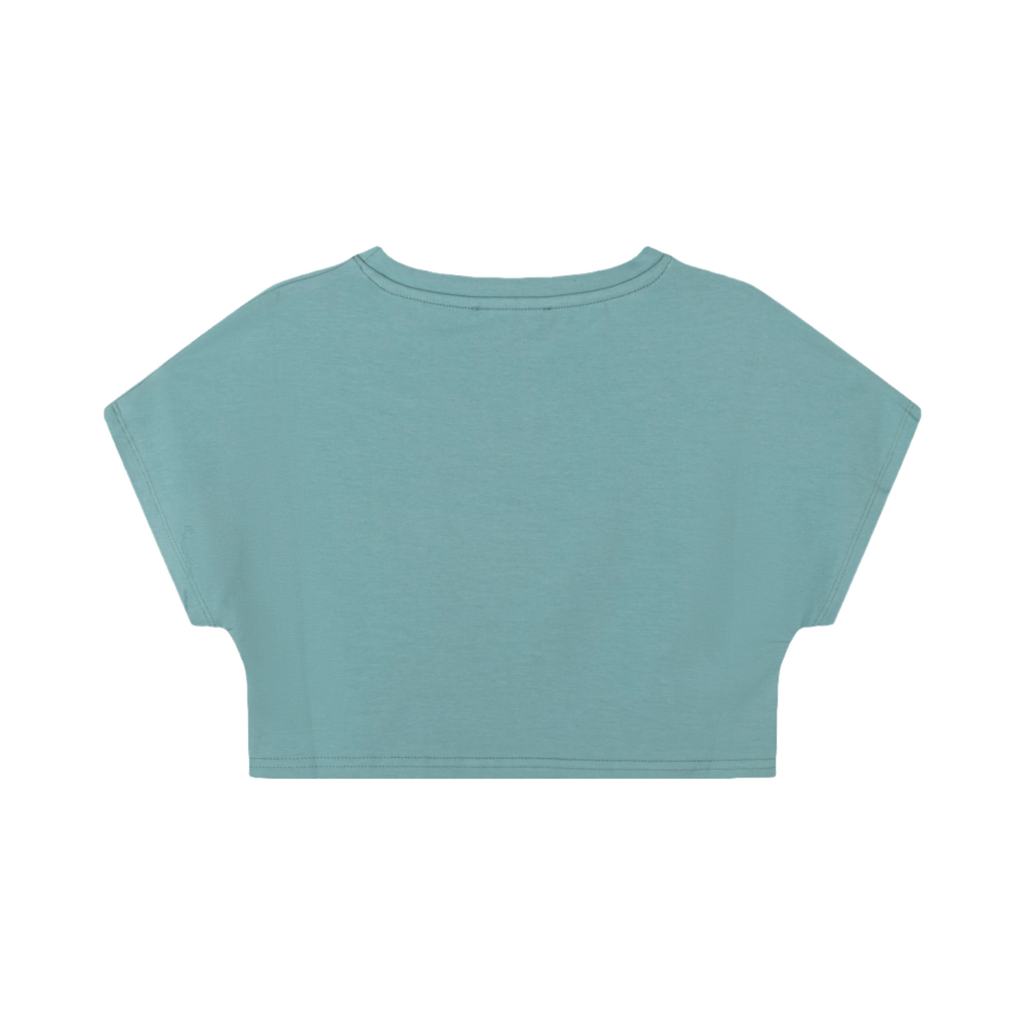 iMiN Kids Cropped T-shirt Mineral Green Boom Tomato