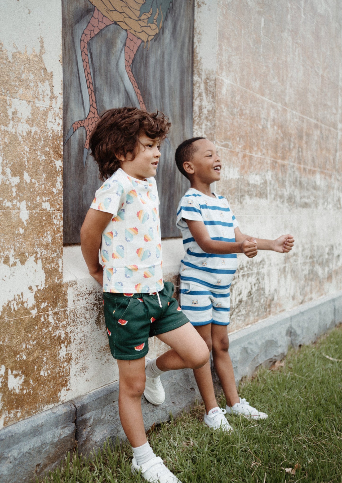 iMiN Kids Unisex Short Sleeve Organic Cotton T-shirt Blue Sloth