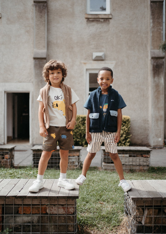 iMiN Kids Boys Winter Outwear Teddy Fur Vest Navy Blue