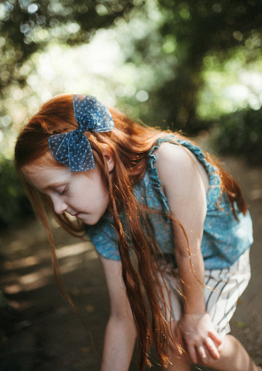 iMiN Kids Girls Jungle Blue Ribbon Hair Clip