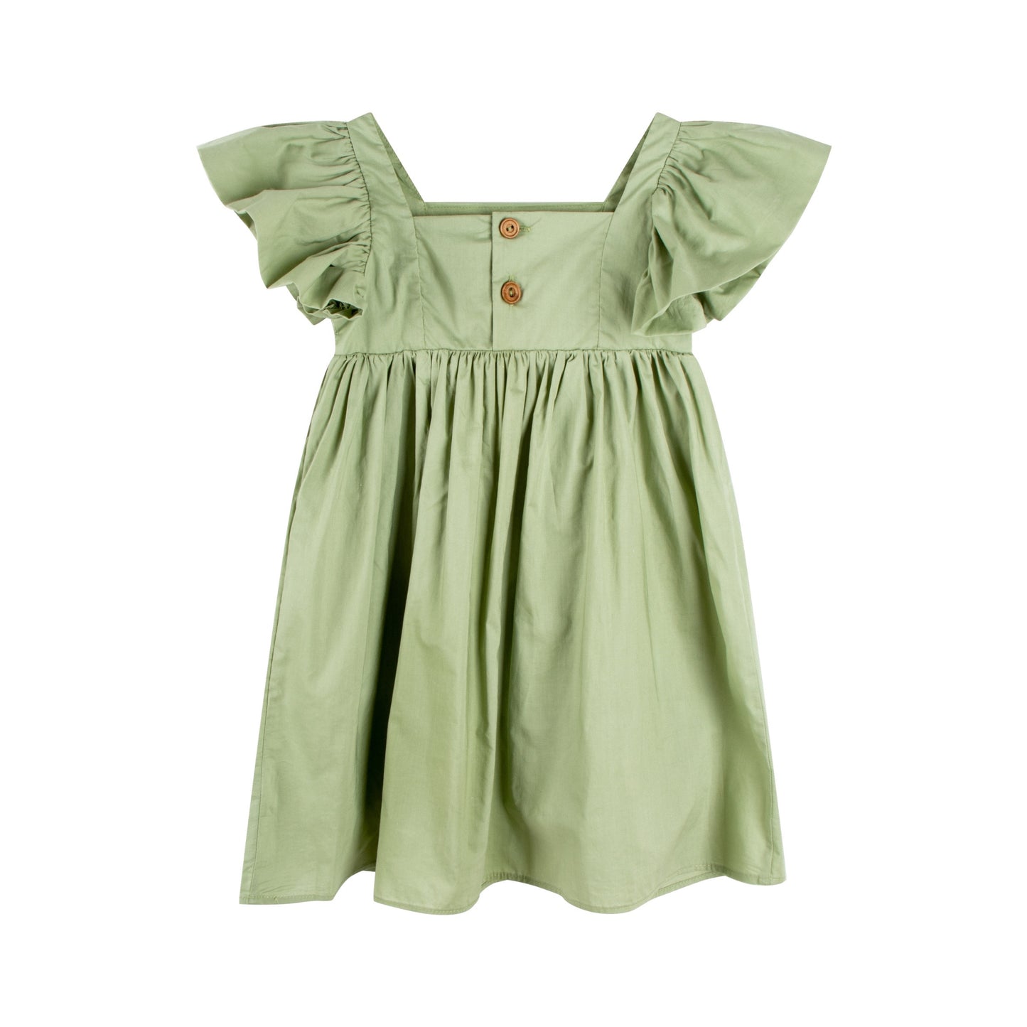 iMiN Kids Mini Me Girls Ruffles Sleeves Floral Embroidered Dress Sage