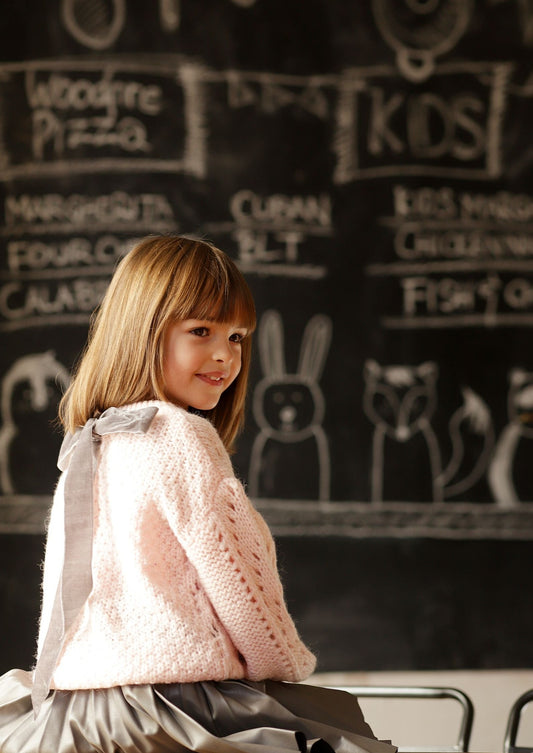 Girls Crew Neck Pink Sweater