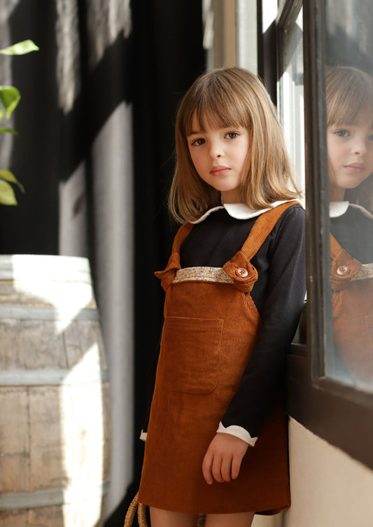 Girls Black Cotton Top T-shirt