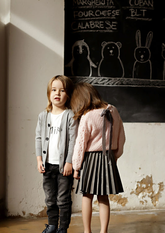 iMiN Kids Boys Grey V-Neck Cardigan