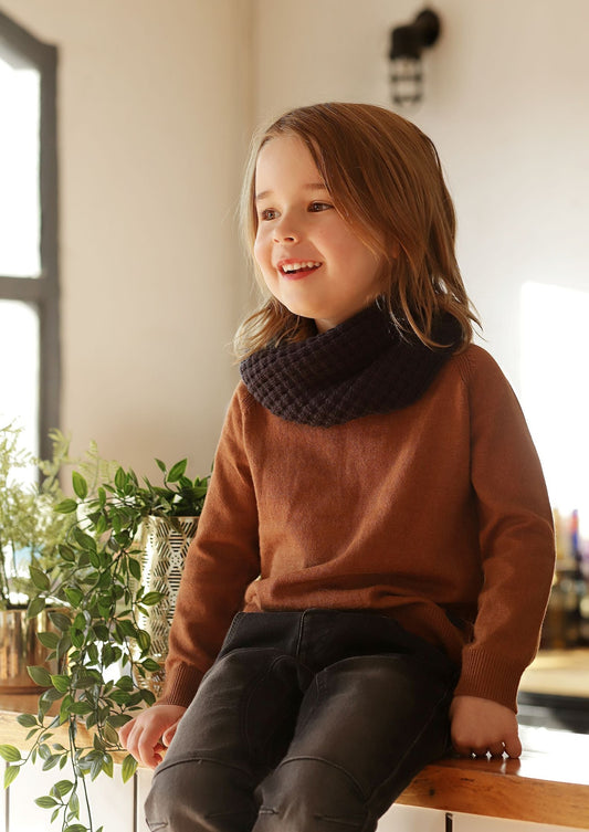 iMiN Kids Boys Cotton Wool Brown Sweater