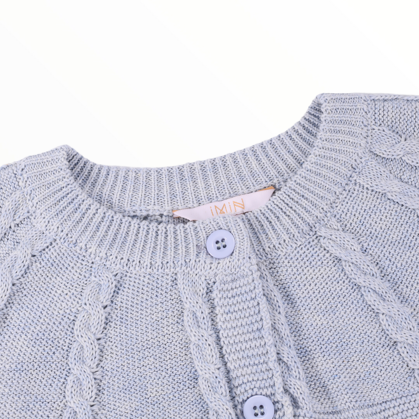 iMiN Kids Girls Pastel Blue Pointelle Cardigan