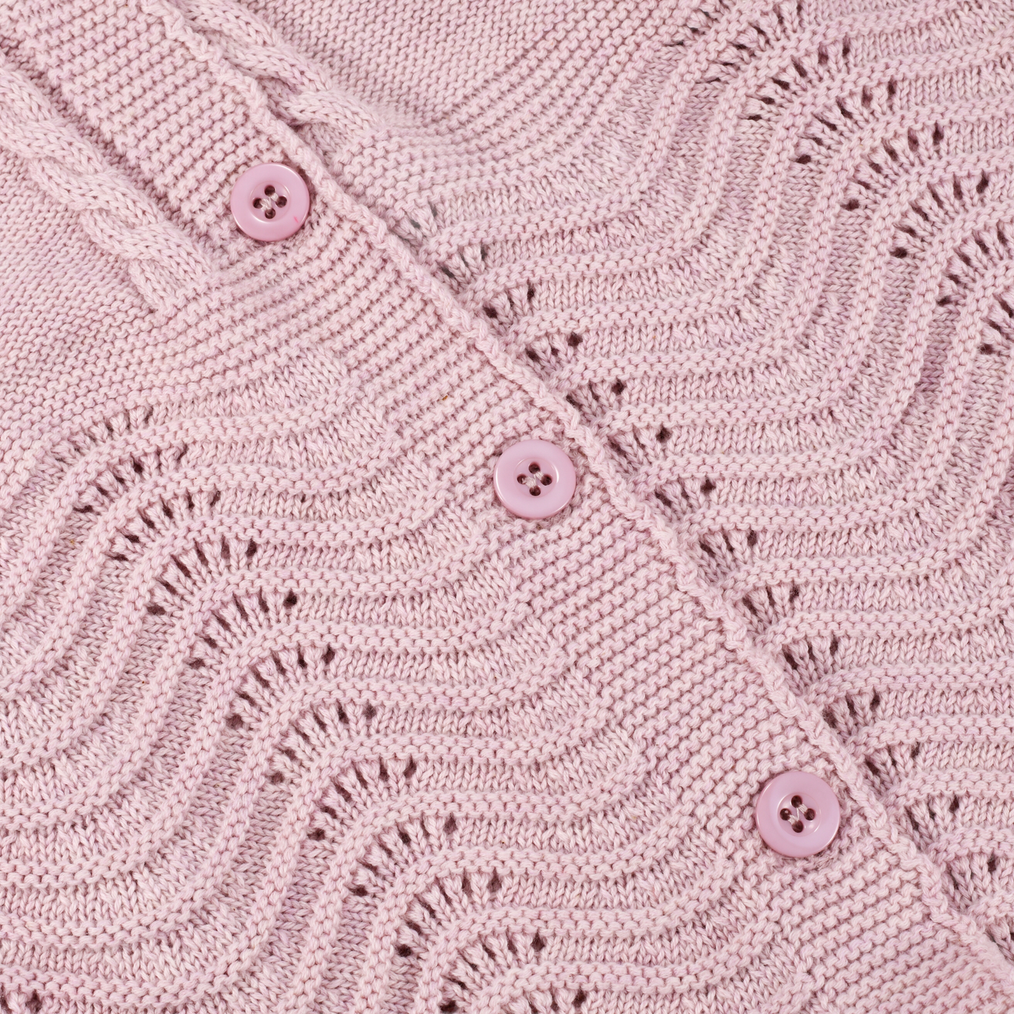 iMiN Kids Girls Pastel Pink Pointelle Cardigan