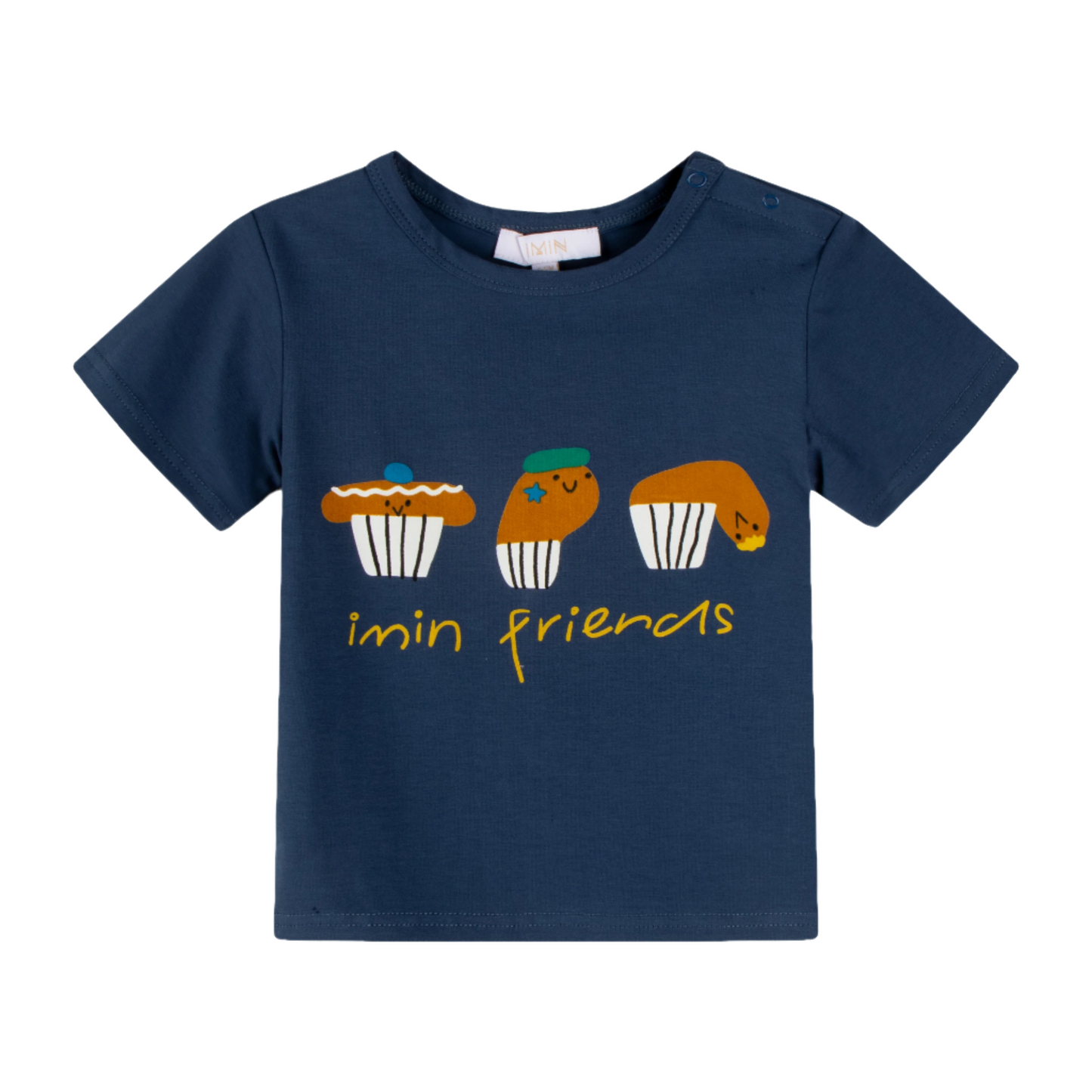 iMiN Kids Baby T-shirt Navy Blue Little Cupcake Friends