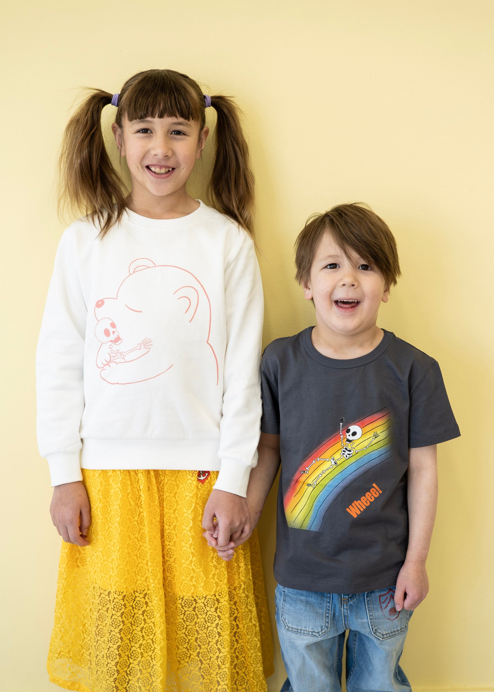 iMiN Kids New Skull Love Girls White Sweater