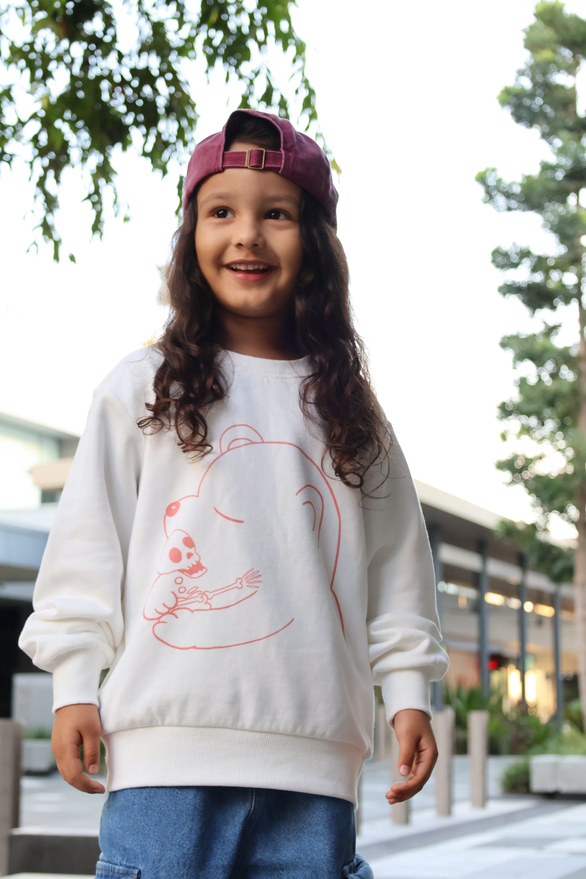 Boys Fun Skull Love Sweatshirt White