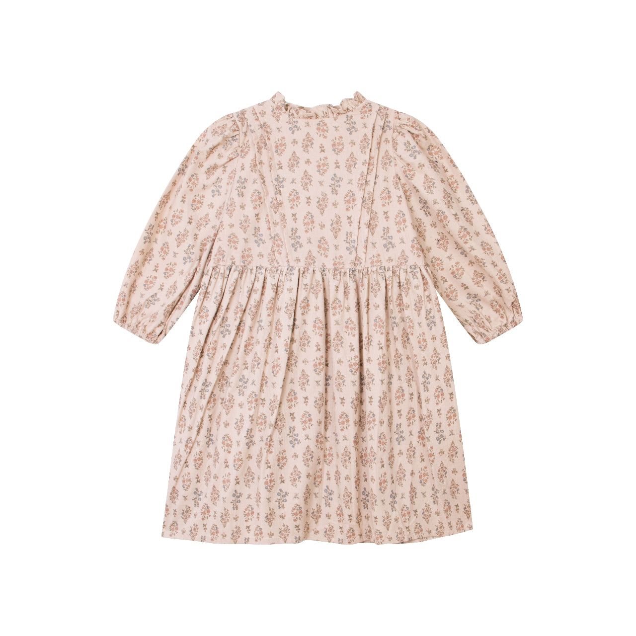Girls Cotton Corduroy Floral Long Sleeves Dress