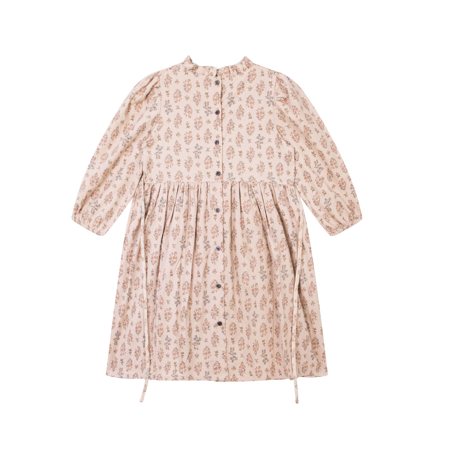 Girls Cotton Corduroy Floral Long Sleeves Dress