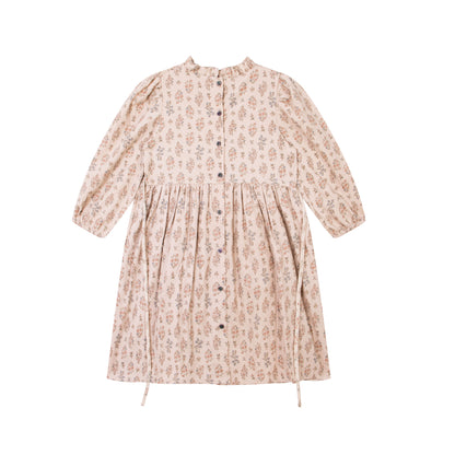 Girls Cotton Corduroy Floral Long Sleeves Dress