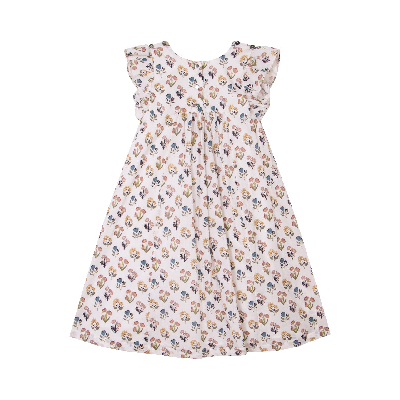 Girls Cotton Floral Smocking Dress