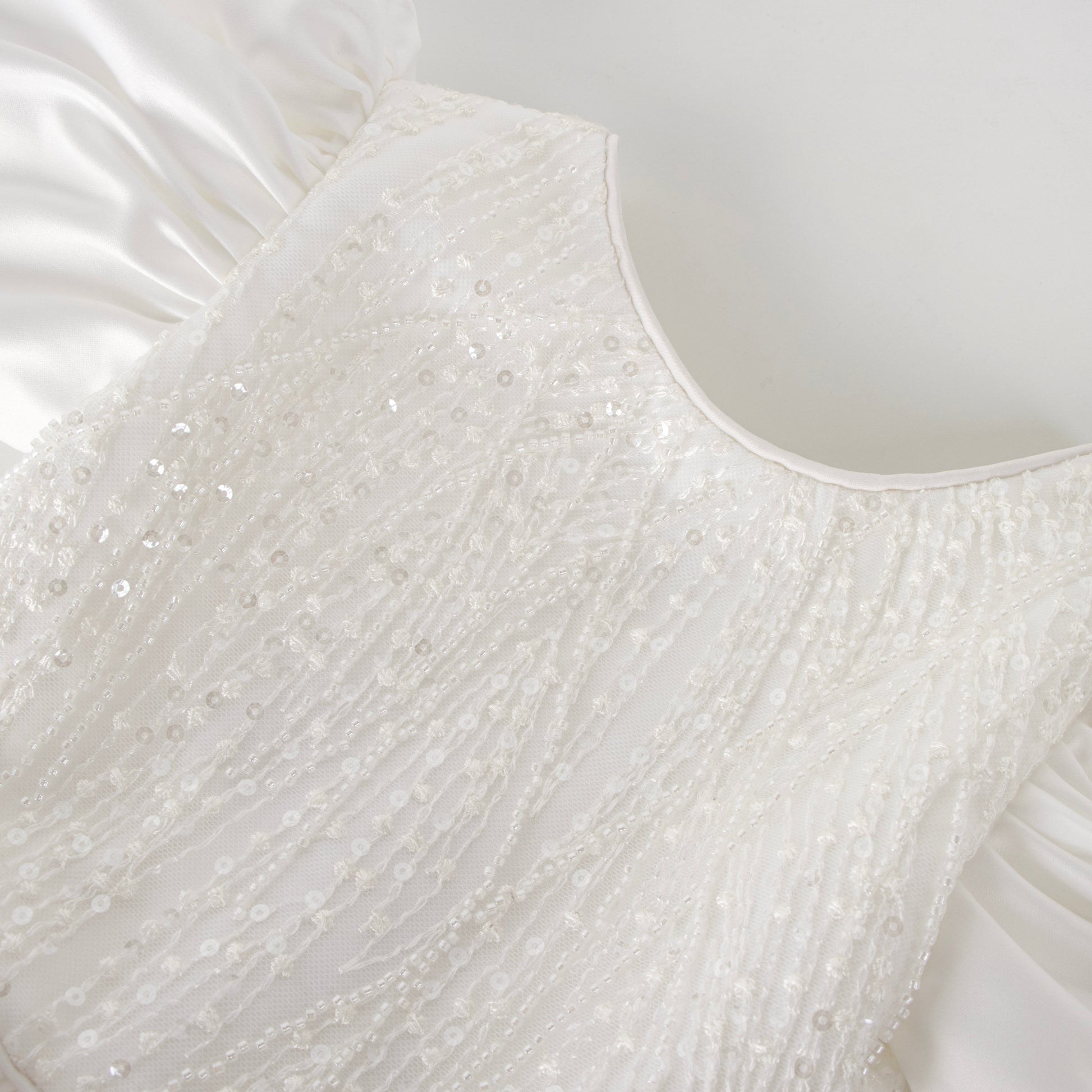 Girls Birthday White dress with sequin detailing