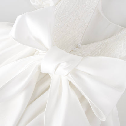 Girls Flower Dress with oversized bow on the back