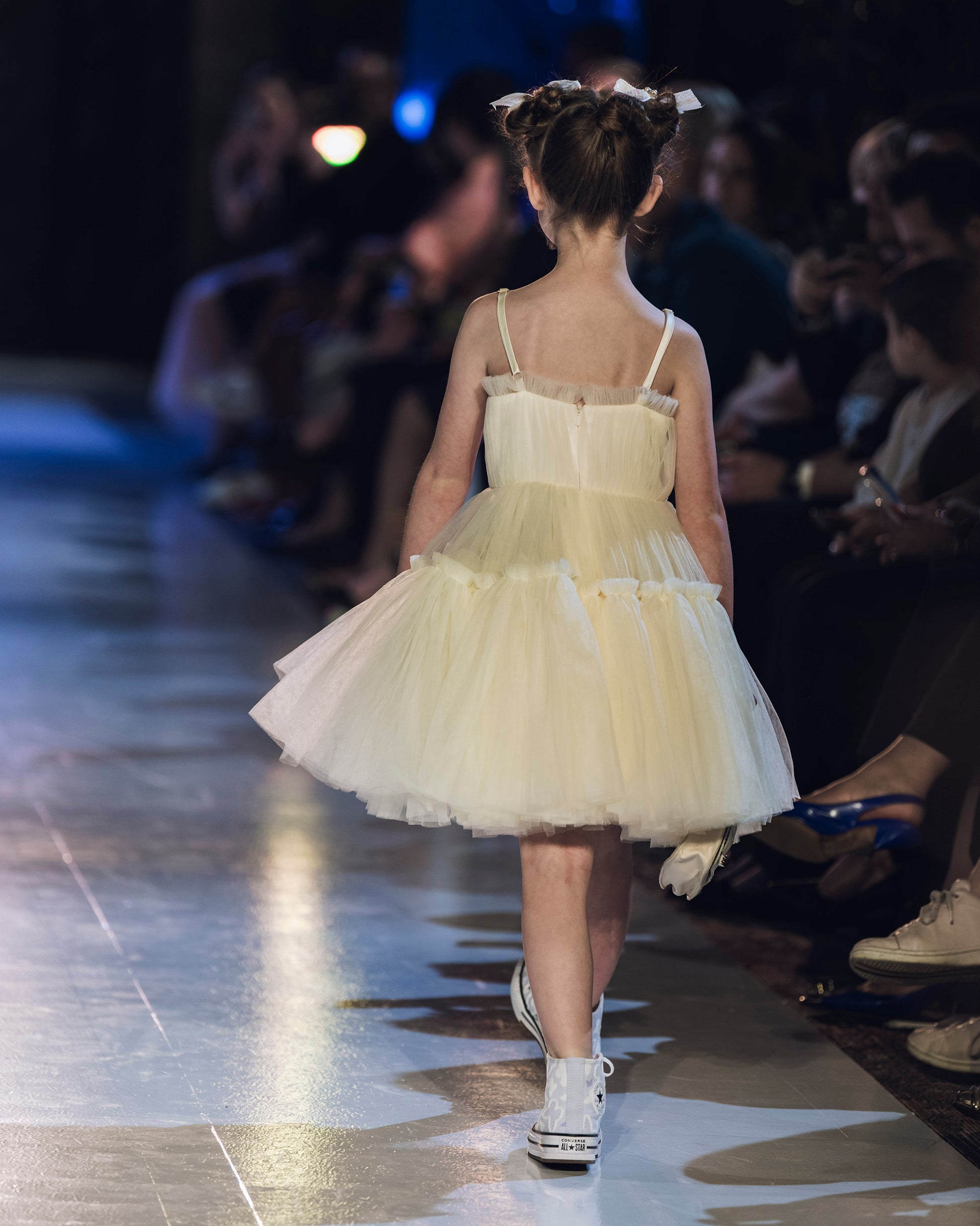 White Elegant Girls Tutu Birthday Dress with hand-sewn pearls