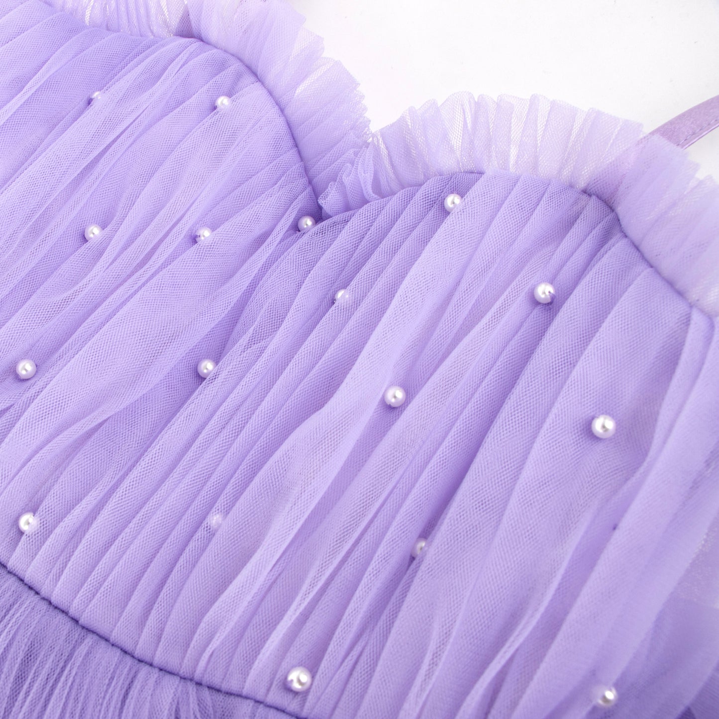 iMiN Kids Handmade pleated chest with pearls on Pearl Daisy dress