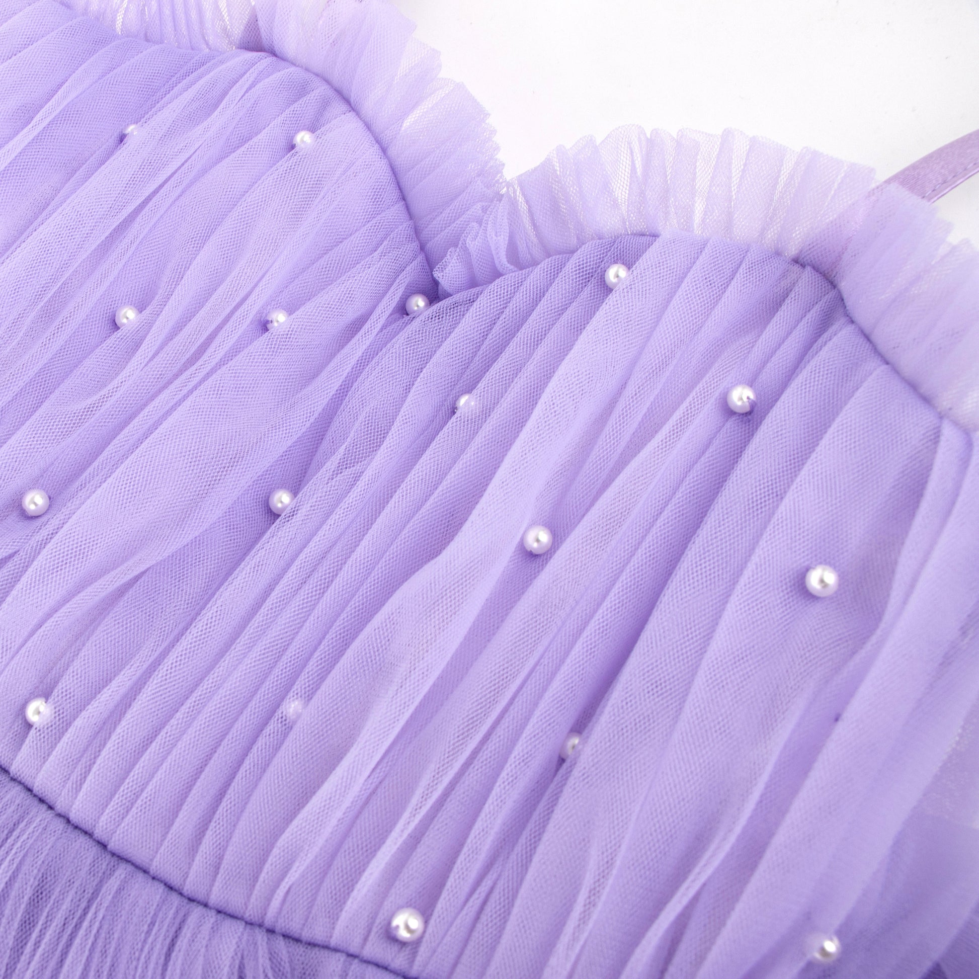 iMiN Kids Handmade pleated chest with pearls on Pearl Daisy dress