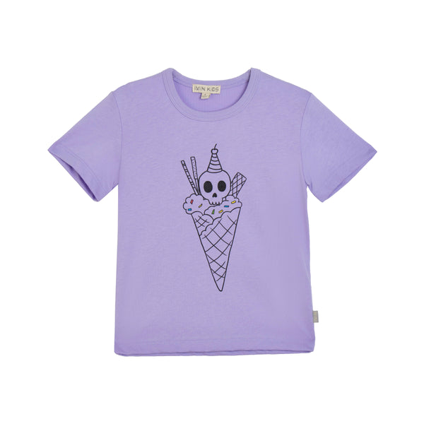 iMiN Kids Skull Cone Fun Prints T-Shirt Purple