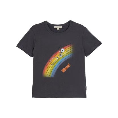 Wheee! Skull Rainbow T-Shirt Charcoal Grey