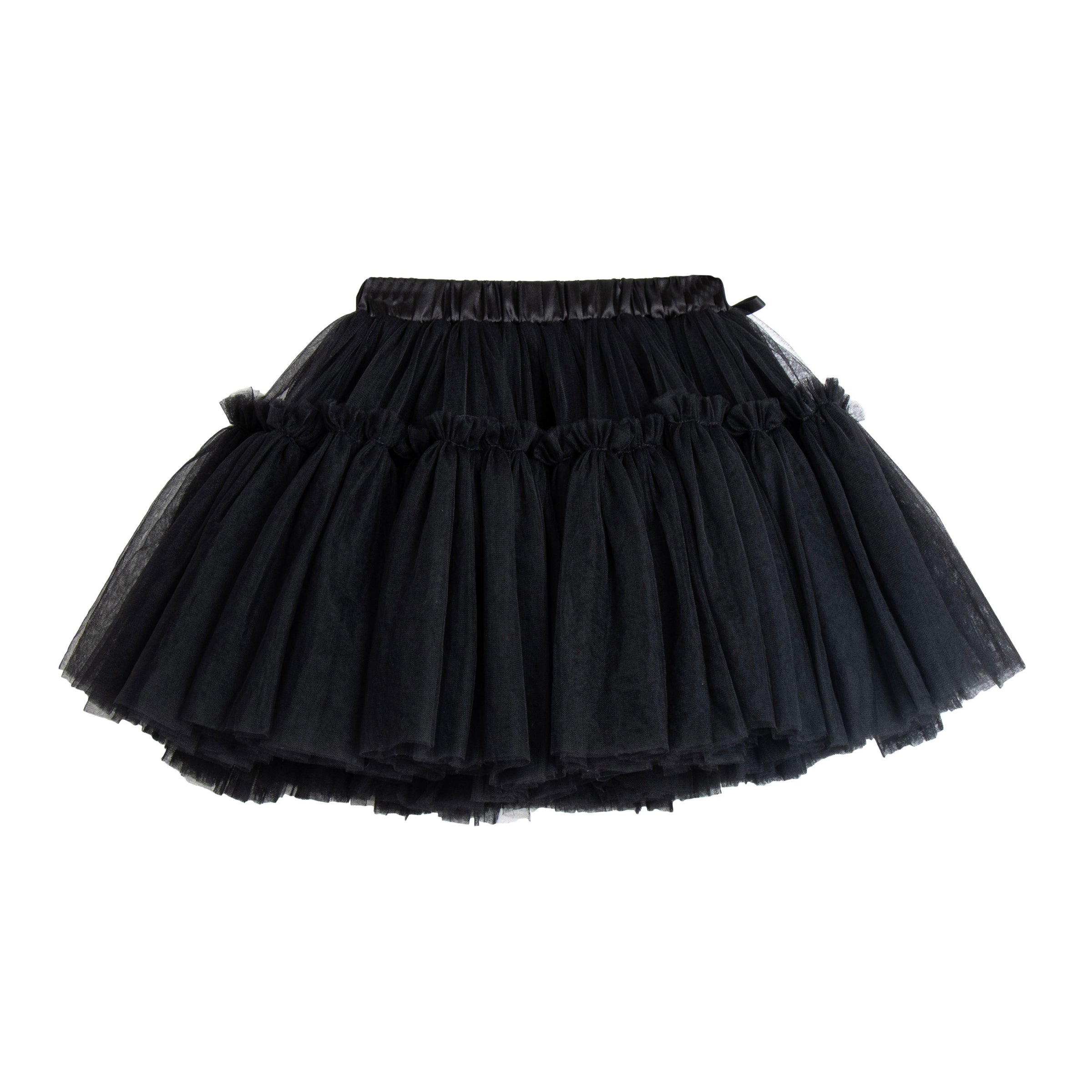Girls Black Tulle Skirt - Fluffy Knee Length Party Skirt | iMiN Kids