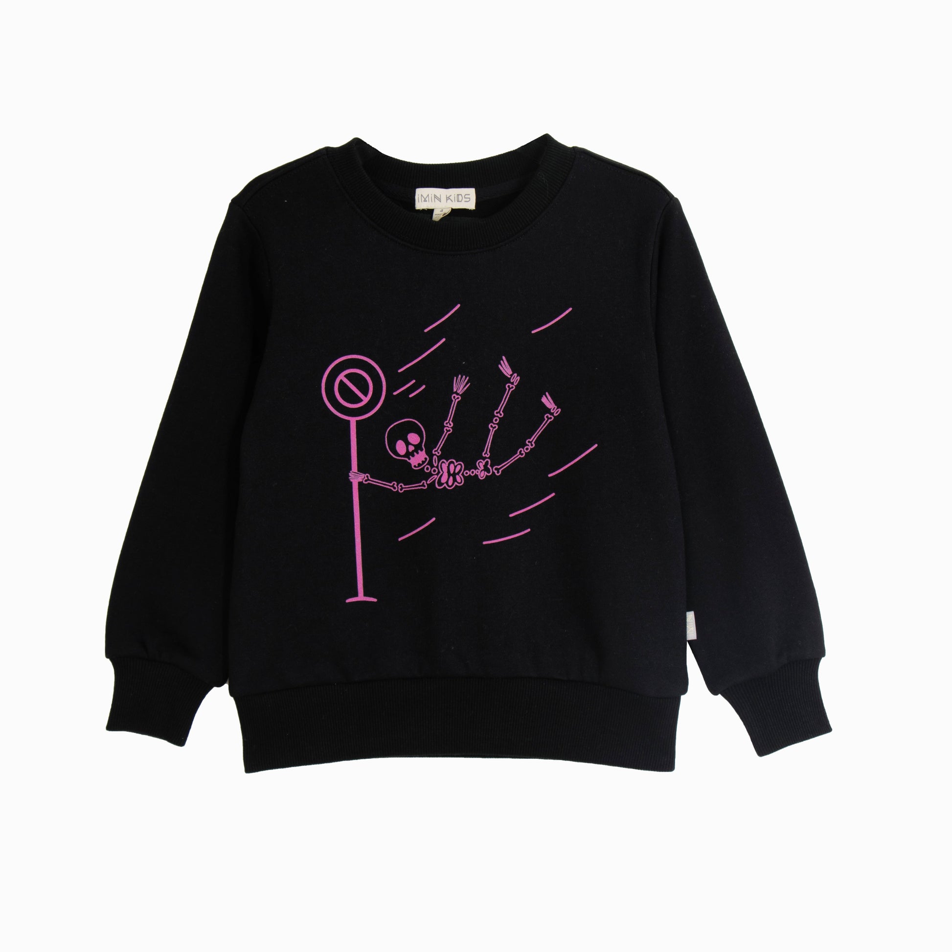 iMiN Kids Windy Stop Skull Sweatshirt Classic Black