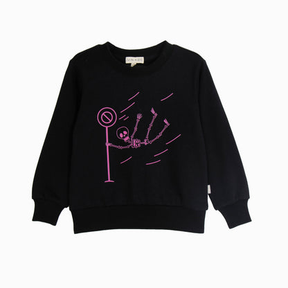 iMiN Kids Windy Stop Skull Sweatshirt Classic Black