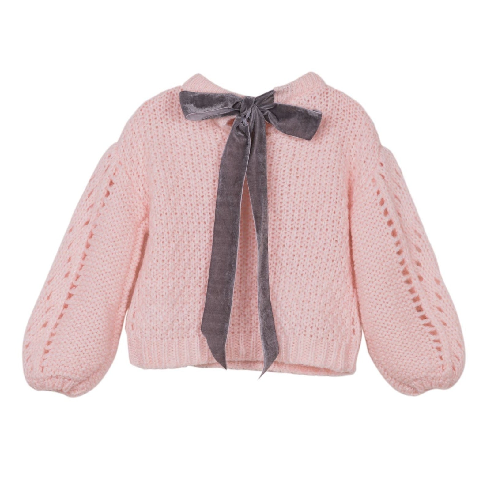 Girls bow Back Pink Jumper