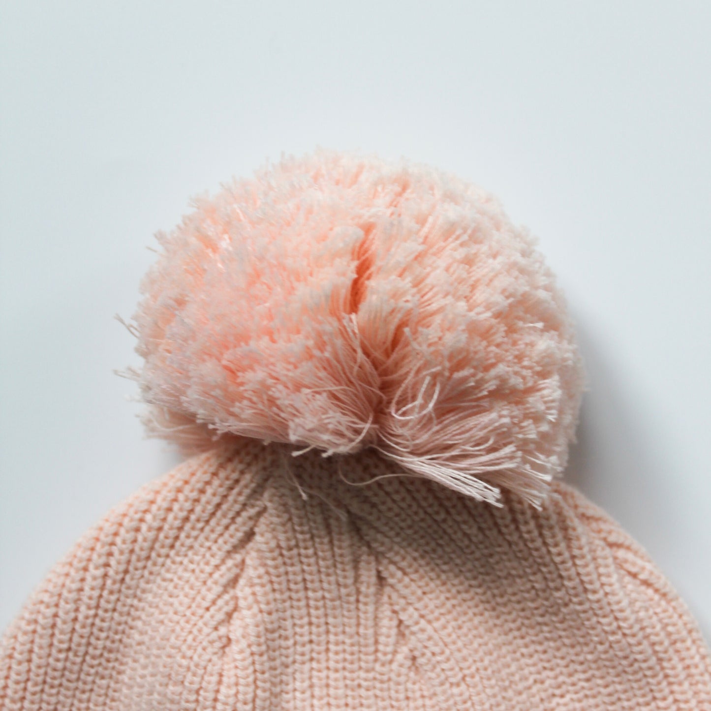 iMiN Kids Pom Pom Knit Cotton Beanie Coral Pink