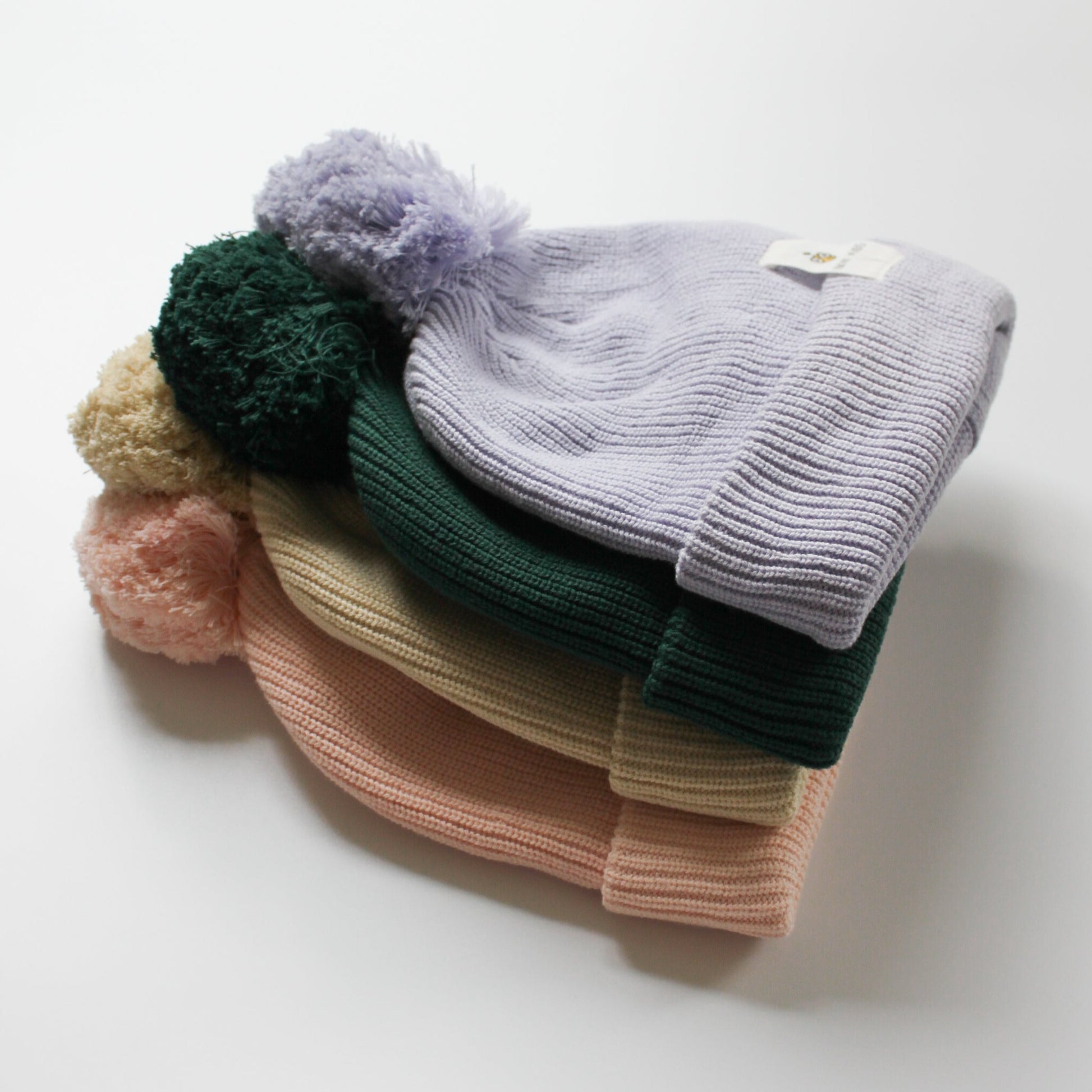 iMiN Kids Pom Pom Knit Cotton Beanie Adult