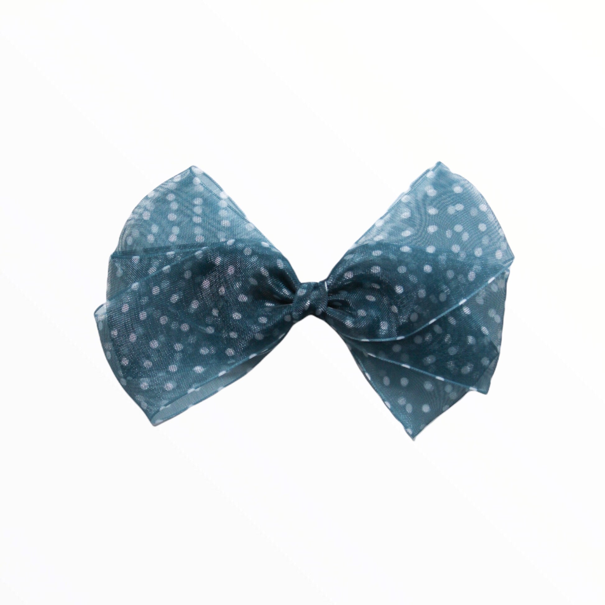 Girls Jungle Blue Ribbon Hair Clip