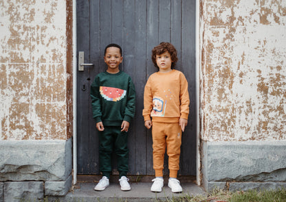 iMiN Kids Rainbow Pixel Watermelon Green Track Pants