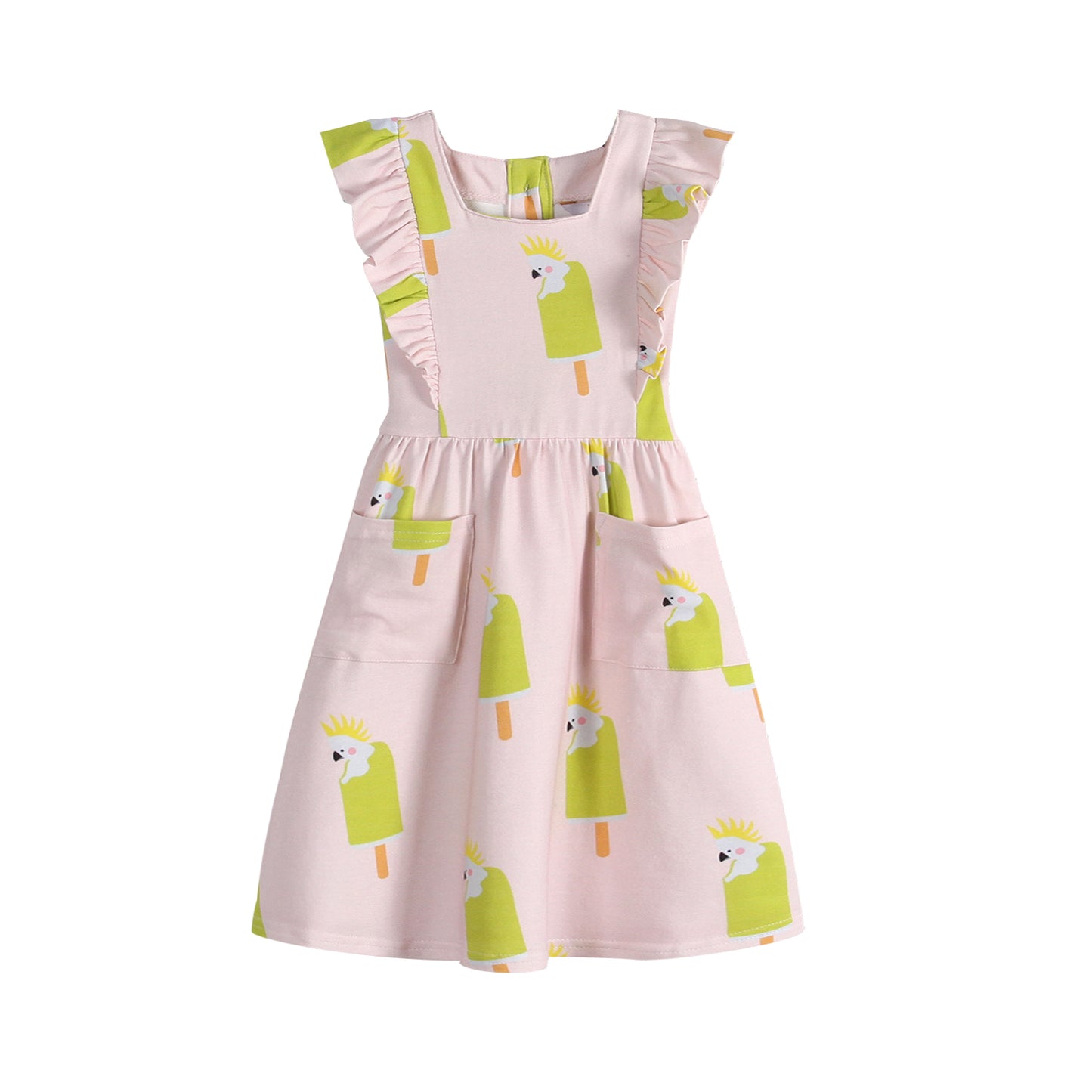 iMiN Kids Girls Frill Pink Cockatoo Dress