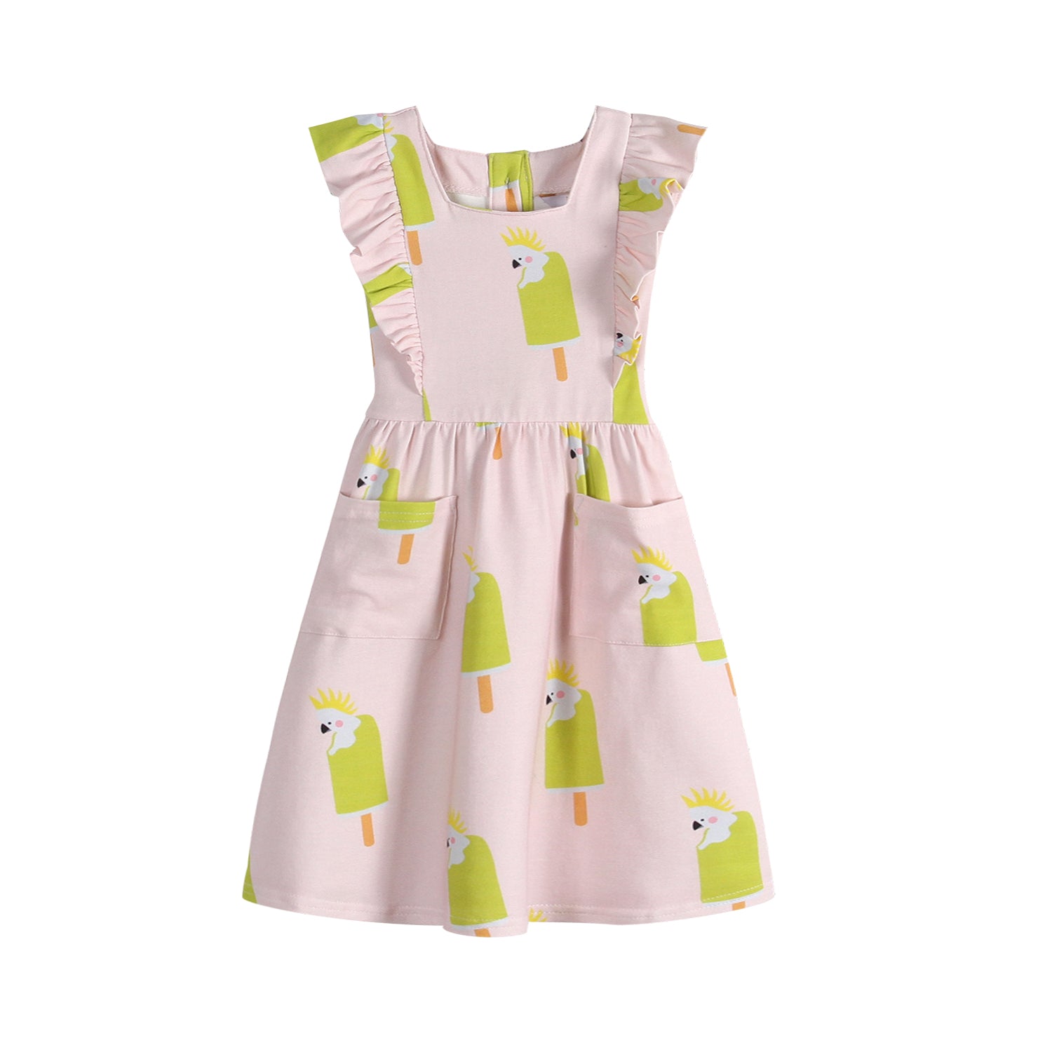iMiN Kids Girls Frill Pink Cockatoo Dress