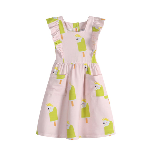 iMiN Kids Girls Frill Pink Cockatoo Dress