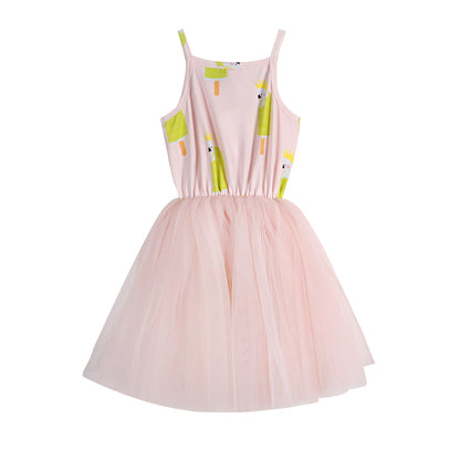 iMiN Kids Summer Girls Pink Cockatoo Dress
