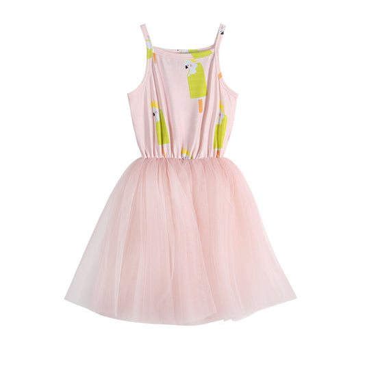 iMiN Kids Girls Tutu Dress Pink Cockatoo