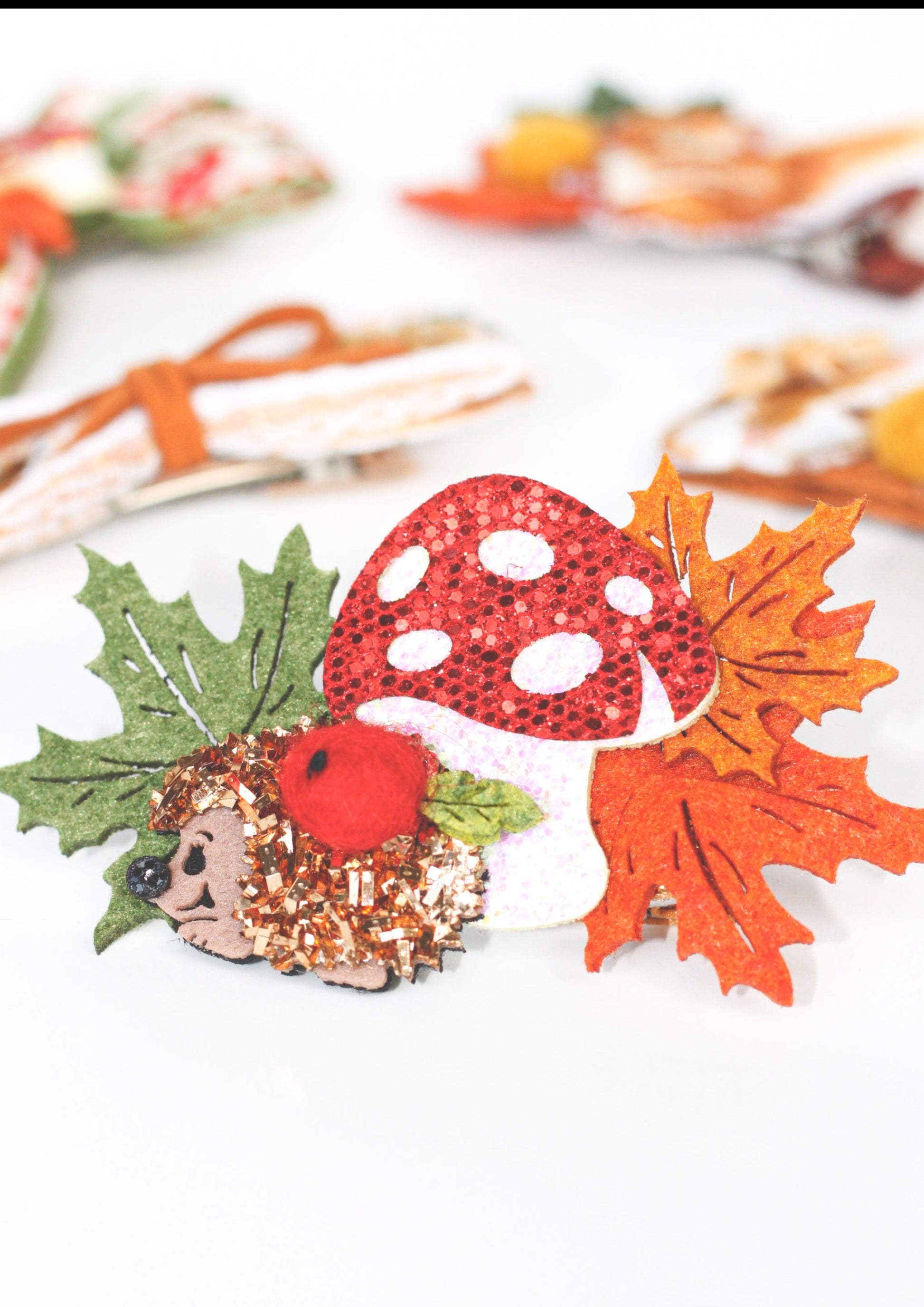 Handmade girls glitter hair clips