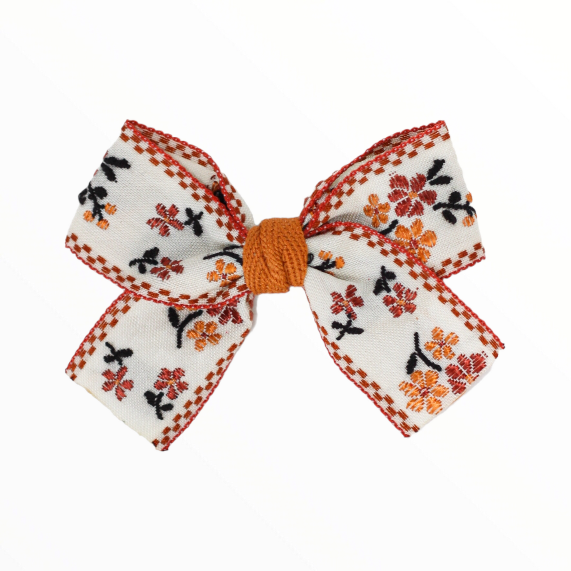 iMiN Kids Handmade Vintage Floral Embroidery Bow Clip