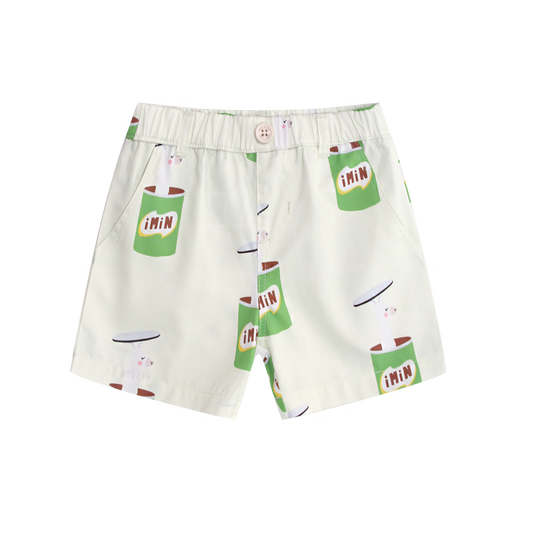 iMiN Kids Boys Shorts Green Llama