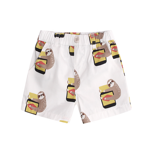 iMiN Kids Boys Shorts White Sloth